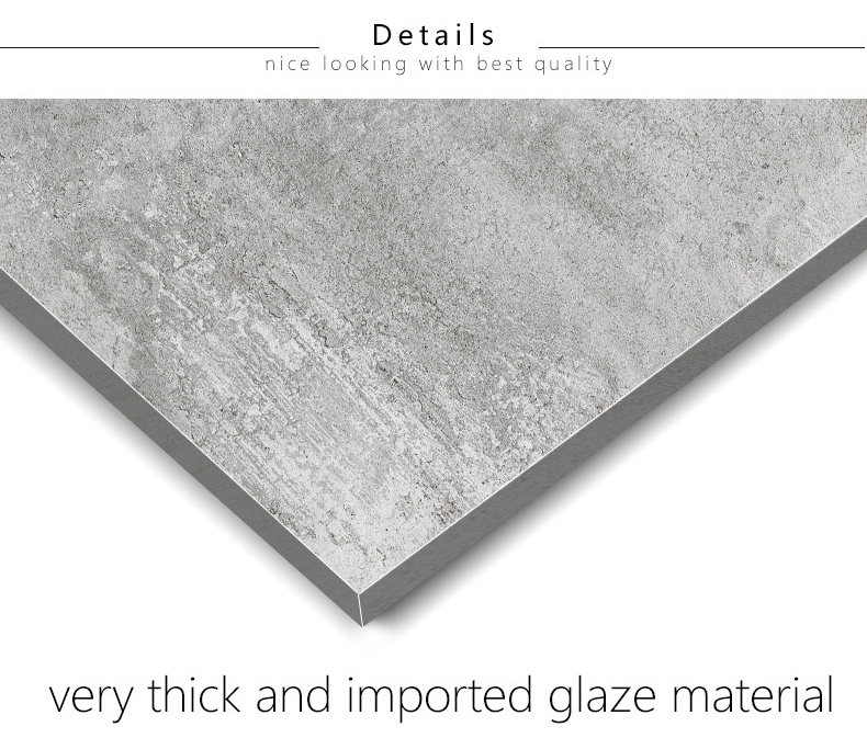 600X600mm Grey Color Cement Rustic Tile Anti-Slip Flooring Tile Lx6619W