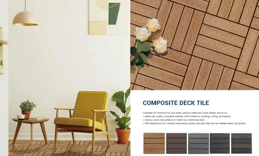 DIY WPC Wood Plastic Composite Deck Tile