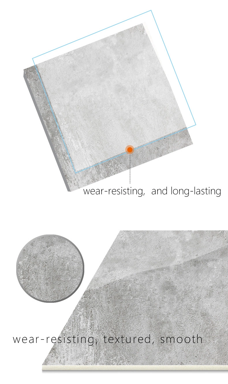600X600mm Grey Color Cement Rustic Tile Anti-Slip Flooring Tile Lx6619W