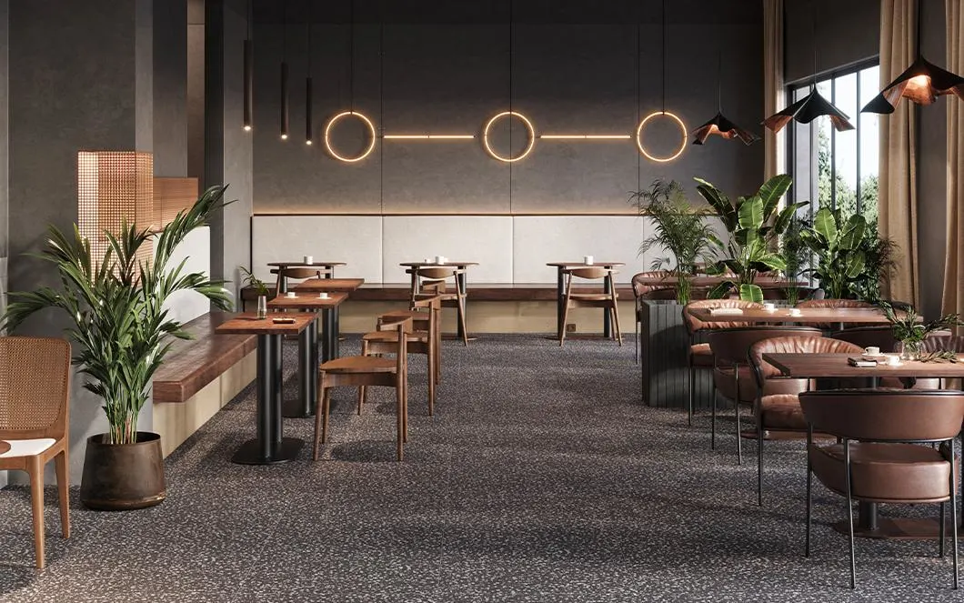 60X60cm Classic Grey Terrazzo Effect Restaurant Floor Tile