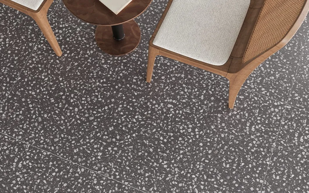 60X60cm Classic Grey Terrazzo Effect Restaurant Floor Tile