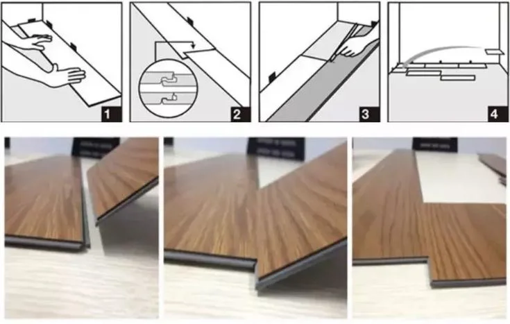 Lvt Vinyl Wood Design Waterproof Super Click PVC Floor Plank Spc Flooring Tile