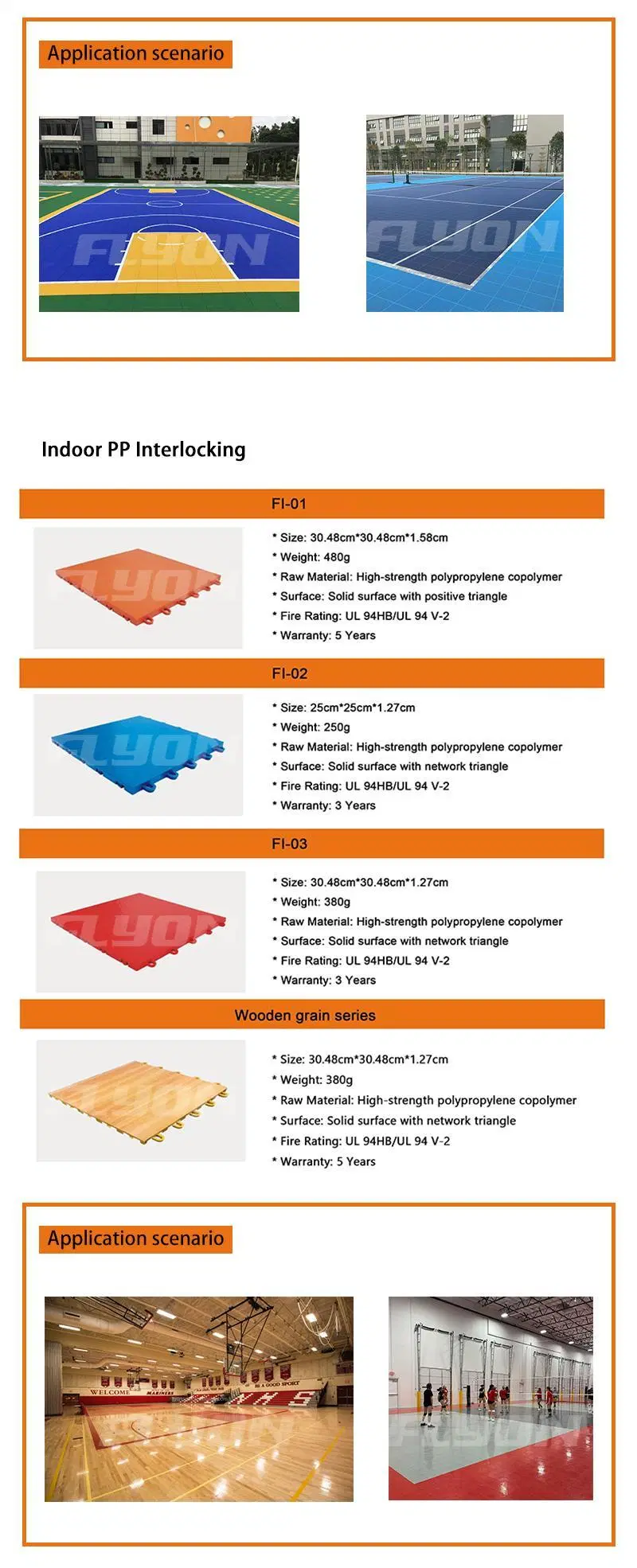 2023 Indoor Basketball Sport Court Portable Installation Line Design Wooden Grain Flooring PP Tiles